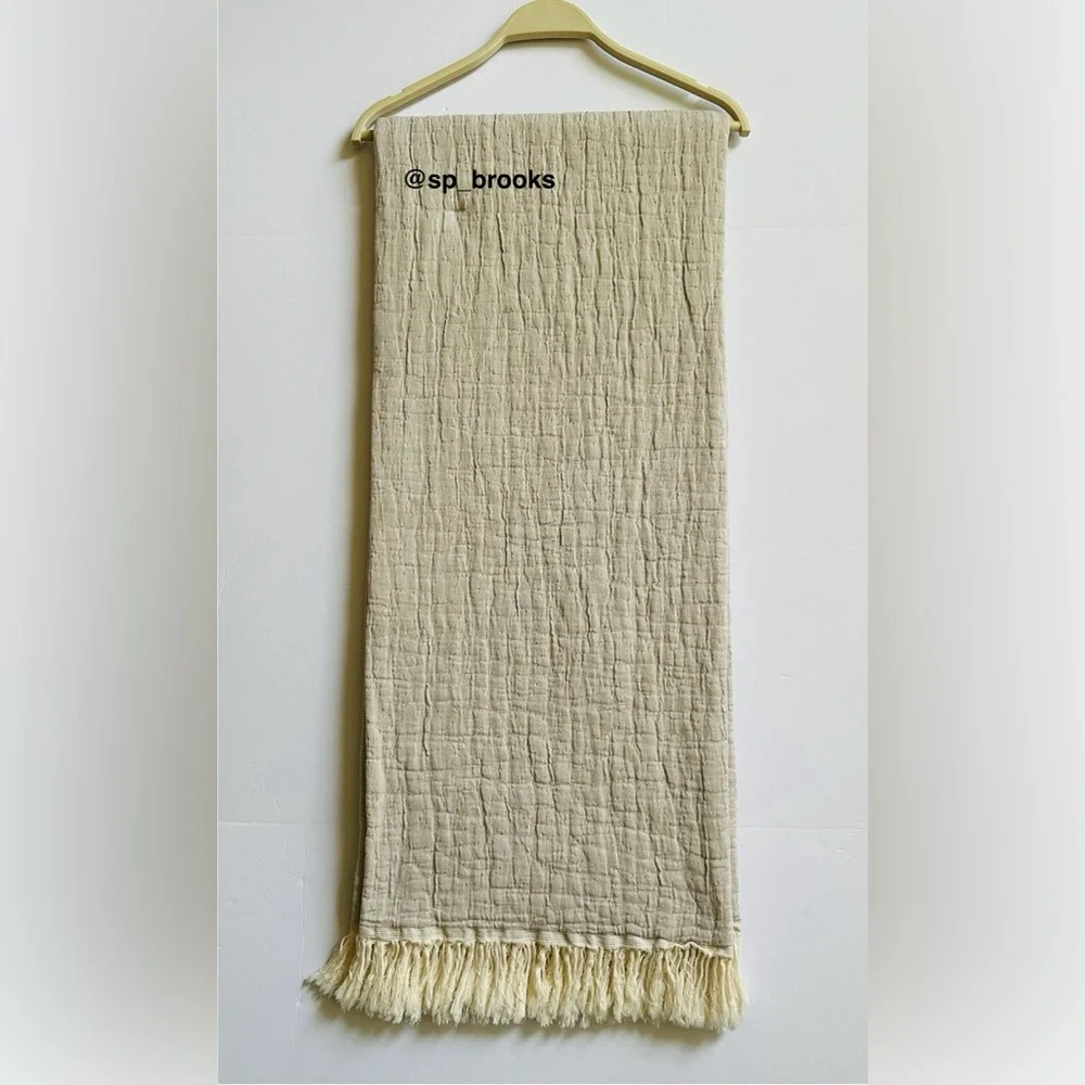 🎁Texteis Penedo Throw Blanket  - Taupe - Made in Portugal Cotton Throw
